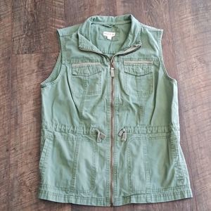Merona Women's Zip Green Cargo Vest